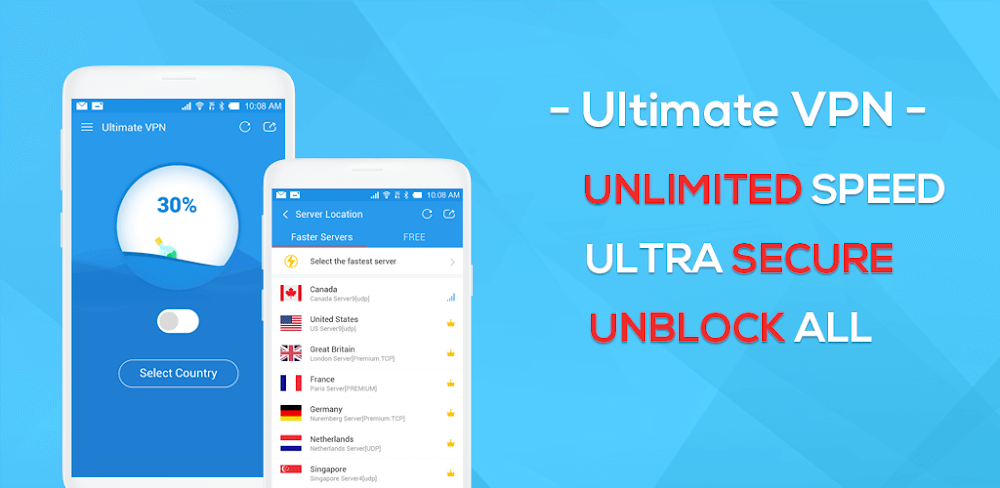 Cover Image of Ultimate VPN v1.4.5 MOD APK (Premium Unlocked)