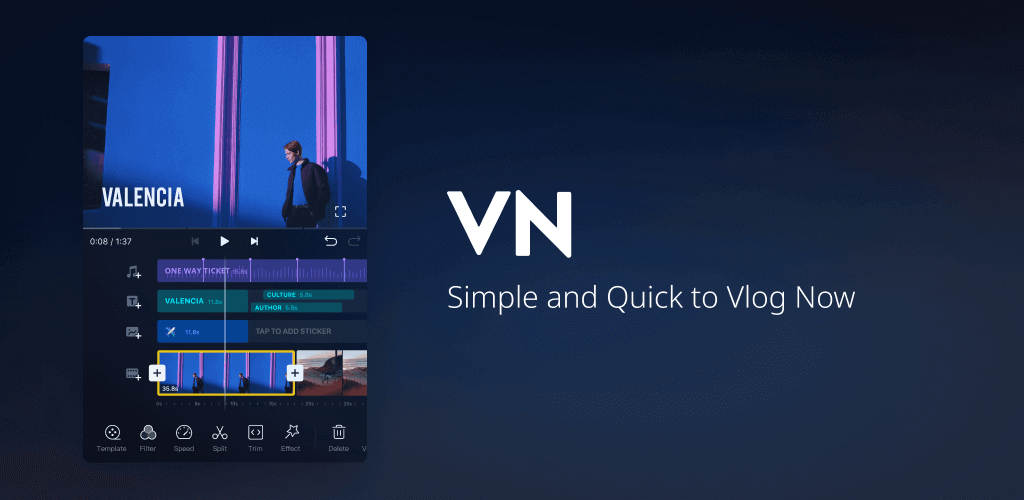 Cover Image of VlogNow VN Video Editor v2.2.7 MOD APK (Premium Unlocked)