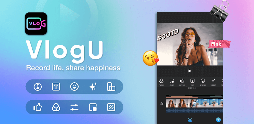 Cover Image of VlogU v7.3.0 MOD APK (Premium Unlocked)